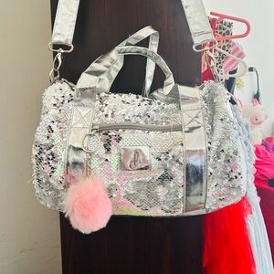 Silver Sequin Girls Dance Bag